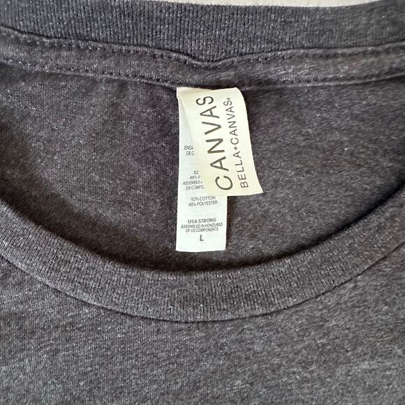 Canvas T Shirt Espresso Patronum Size Large Harry Potter Stretchy Pull Over - Picture 5 of 5